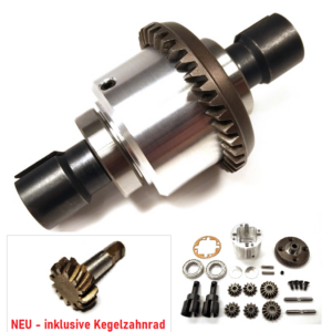 Differentialgetriebe für 1:6er Reely und 1:5er FS-Racing Modelle - montiert und inkl. Kegelzahnrad