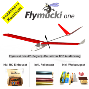 Flymucki one - A2 (ohne Fahrwerk) Elektrosegler - Kombiset - Versandkostenfrei